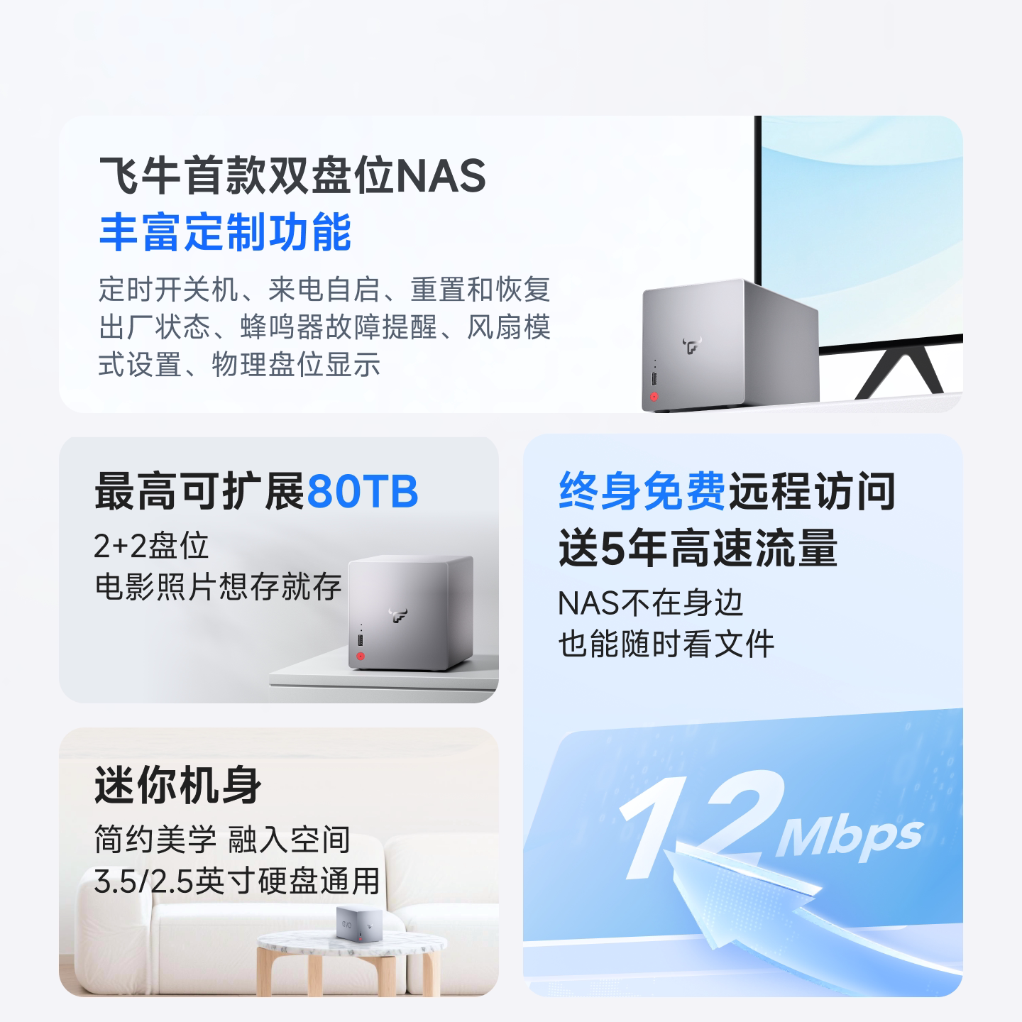 智能存储新选择：飞牛NAS EVO2 家庭网络硬盘存储 🏡💻-NAS网络储存-淘宝好物网