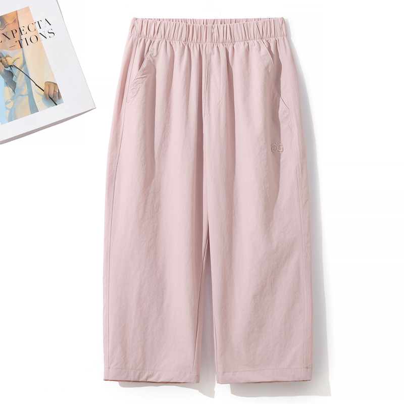Summer Pink Quick-Drying Capri Pants for Women 2026 New Style Ladies' Ice Silk Sweatpants Petite Thin Pants Slimming Pants