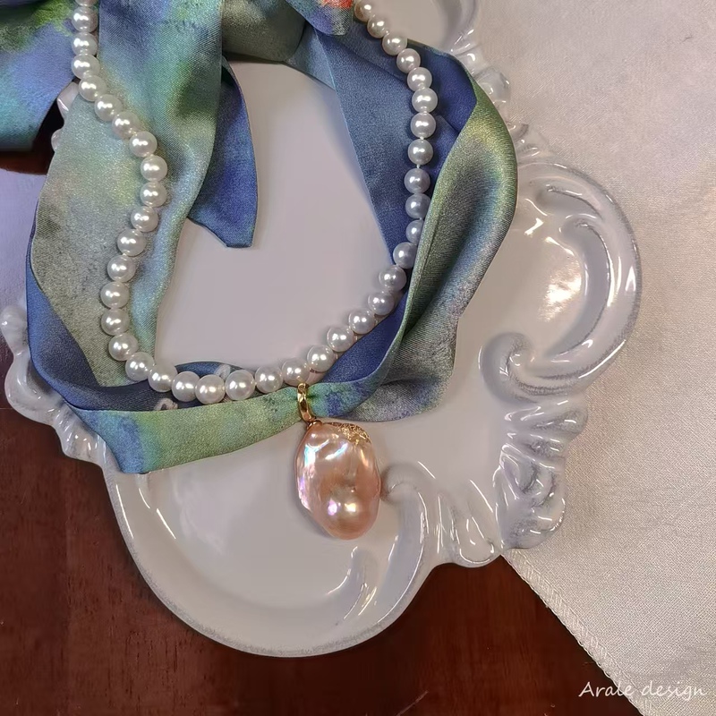 【Araledesign】Arale Original Design Freshwater and Seawater Pearl Necklace Bracelet Pendant Sweater Chain