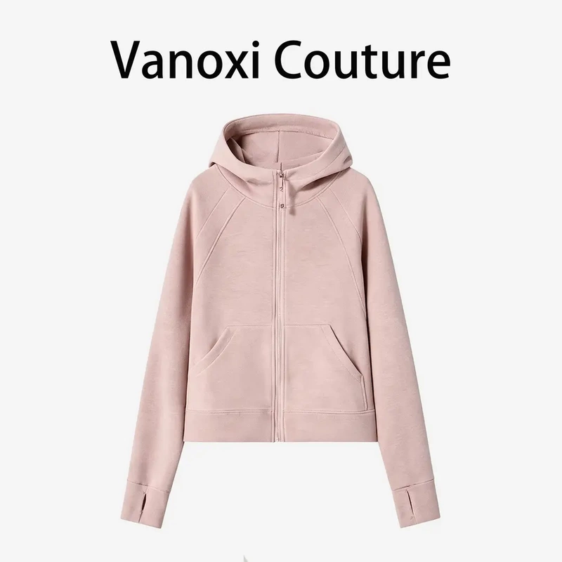 Autumn and Winter Casual Versatile Colorful Ultra-High-Waisted Hooded Sweatshirt Women's Hooded Windproof Jacket Slimming Zipper Cardigan Autumn and Winter Casual Versatile Colorful Ultra-High-Waisted Hooded Sweatshirt Women's Hooded Windproof Jacket Slimming Zipper Cardigan