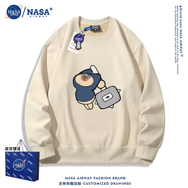 NASA ко-бренд монстер хантер милый кот Эллу кот молодежный спортивный свитер с круглым вырезом для мальчиков и девочек весна-осень пуловер