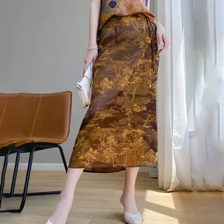 Brand Name! Acetate Satin Jacquard Skirt Brand Name! Acetate Satin Jacquard Skirt