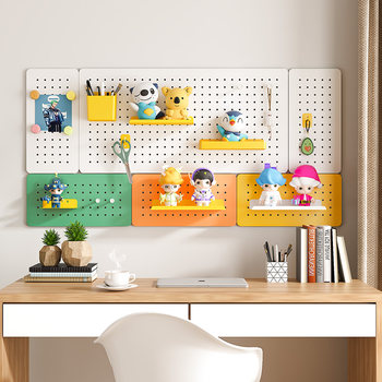 Wall hole board storage rack without punching desk w storage metal wall hanging board desktop bookshelf organizing rack