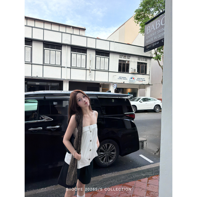 Siiooye's Wardrobe Essential: Detachable Shoulder Straps, Waist Belt Buckle, Strapless Camisole Top for Women, Pure Desire Style