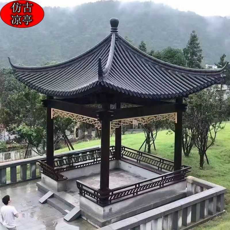 防腐木凉亭户外景观庭院豪华别墅花园小院古建六角凉亭室外亭子