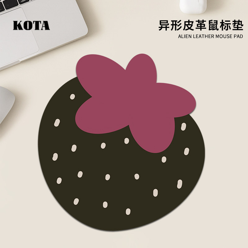 Креативная ниша black strawberry из кожи специальной формы, ультратонкая стандартная накладка для защиты запястья, нескользящий коврик для портативного компьютера и офисного стола