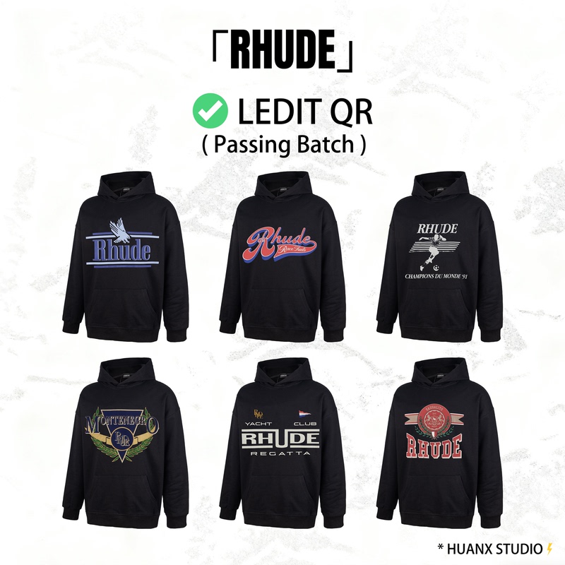 Rhude Regatta Club Hoodie「Vintage Pattern Letter Print Sweatshirt」