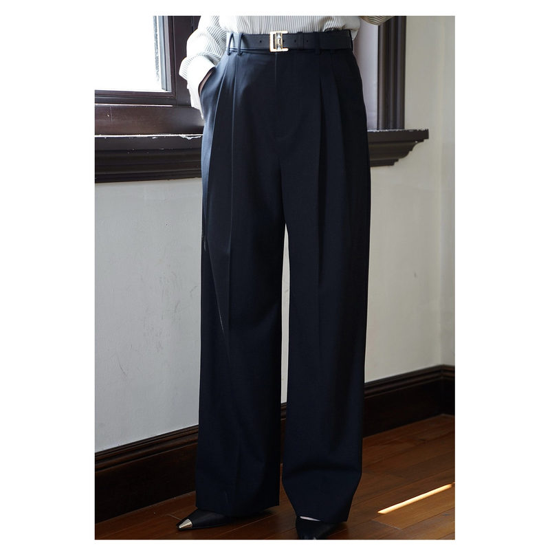 Sunny's Straight-Leg Minimalist Wide-Leg Casual Pants Are Machine Washable, Have a High Drape, and Are Slimming Wool Pants Sunny's Straight-Leg Minimalist Wide-Leg Casual Pants Are Machine Washable, Have a High Drape, and Are Slimming Wool Pants