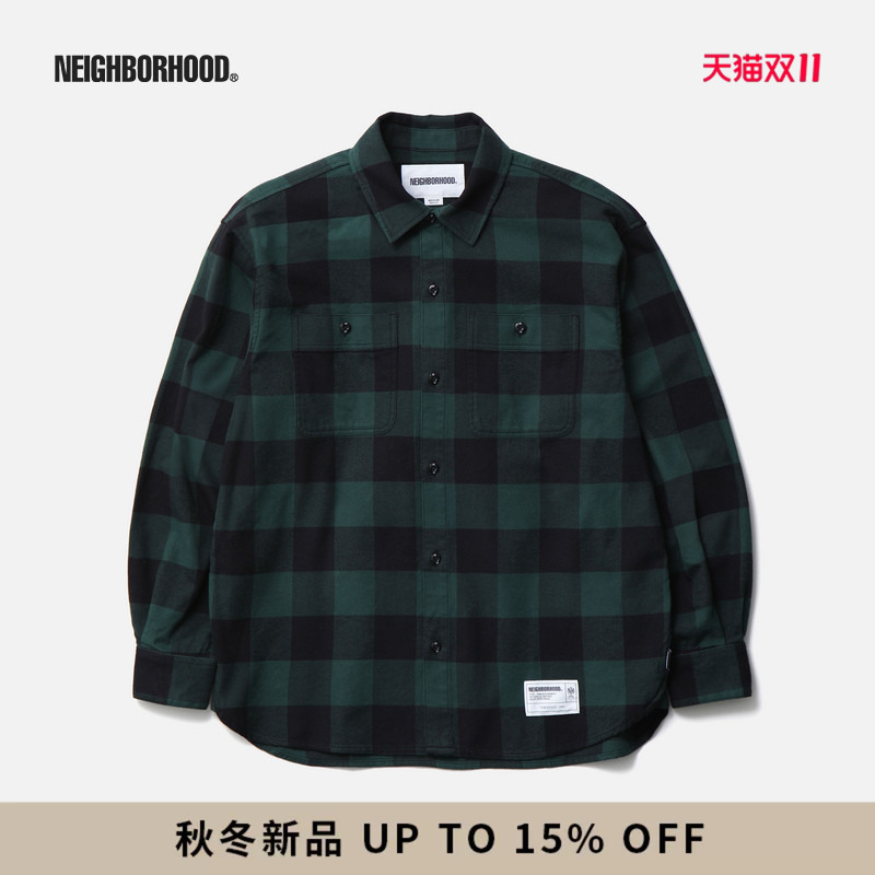 Neighborhood Classic Label Plaid Long-Sleeved Shirt 2026 New Autum Men's Clothing Nbhd