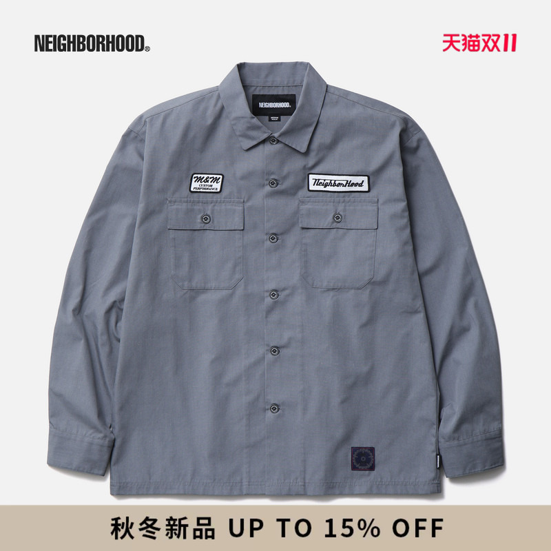 Neighborhood Classic Logo Lapel Long-Sleeved Shirt 2026 New Autum Men's Clothing Nbhd Neighborhood Classic Logo Lapel Long-Sleeved Shirt 2026 New Autum Men's Clothing Nbhd