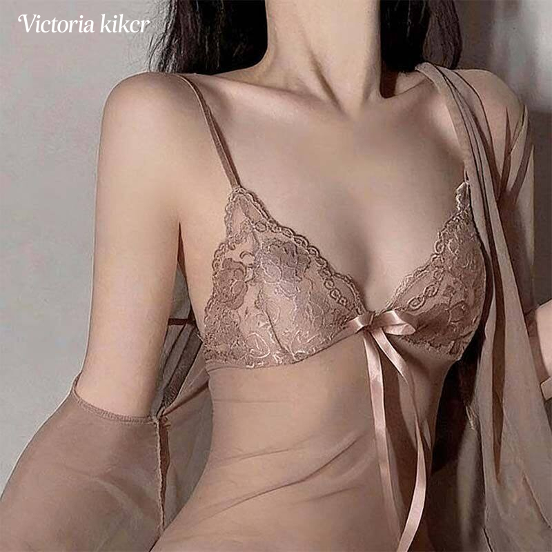 Victoria's Secret Sexy Nightgown for Women 2026 New Summer Ice Silk Hot Pure Desire Sheer Strap Nightdress