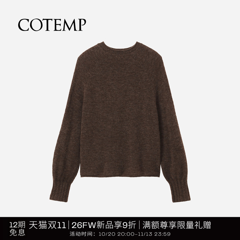 Cotemp Erode Sweater 26Fw New Style Yiluo Natural Rolled Edge Raglan Sweater Top for Women Cotemp Erode Sweater 26Fw New Style Yiluo Natural Rolled Edge Raglan Sweater Top for Women
