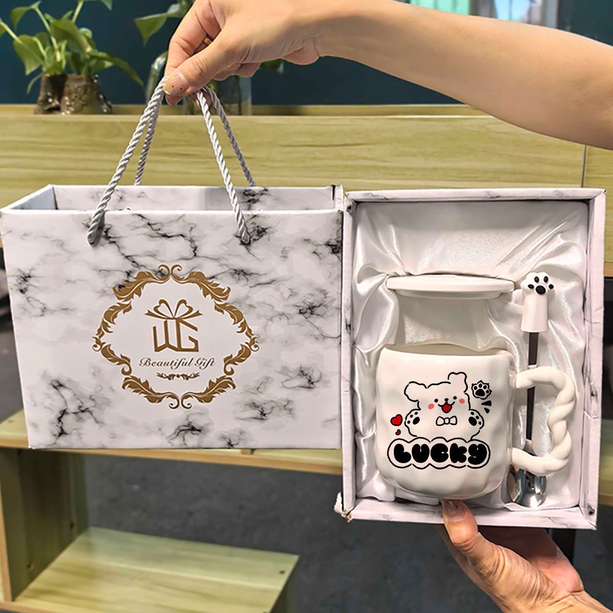 Милая кружка fufu line puppy, высококачественная керамическая пара, чашка для воды, подарок на день рождения для девочек в качестве сувенира