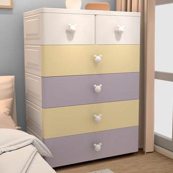 Extra-Large Thickened European-Style Storage Cabinet with Drawers, Baby Wardrobe, Infant Toy Storage Cabinet, Organizer Box, Five-Drawer Chest