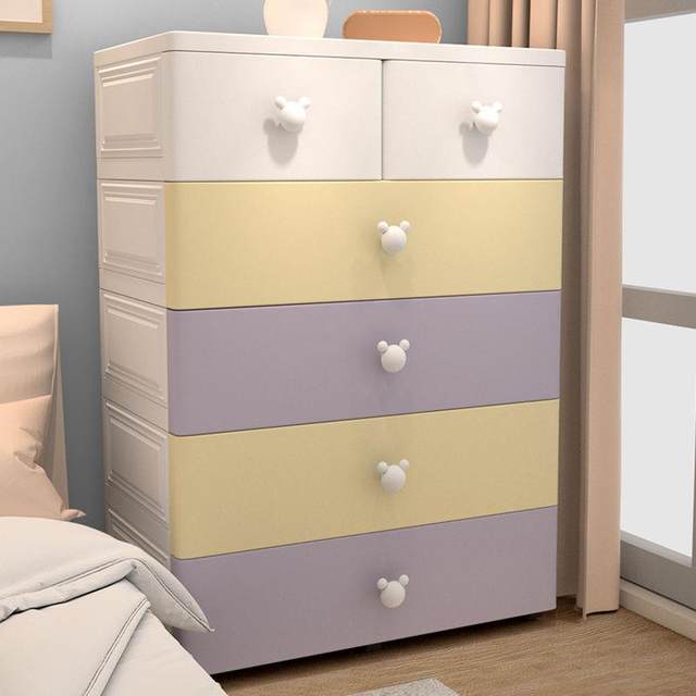 Extra-Large Thickened European-Style Storage Cabinet with Drawers, Baby Wardrobe, Infant Toy Storage Cabinet, Organizer Box, Five-Drawer Chest