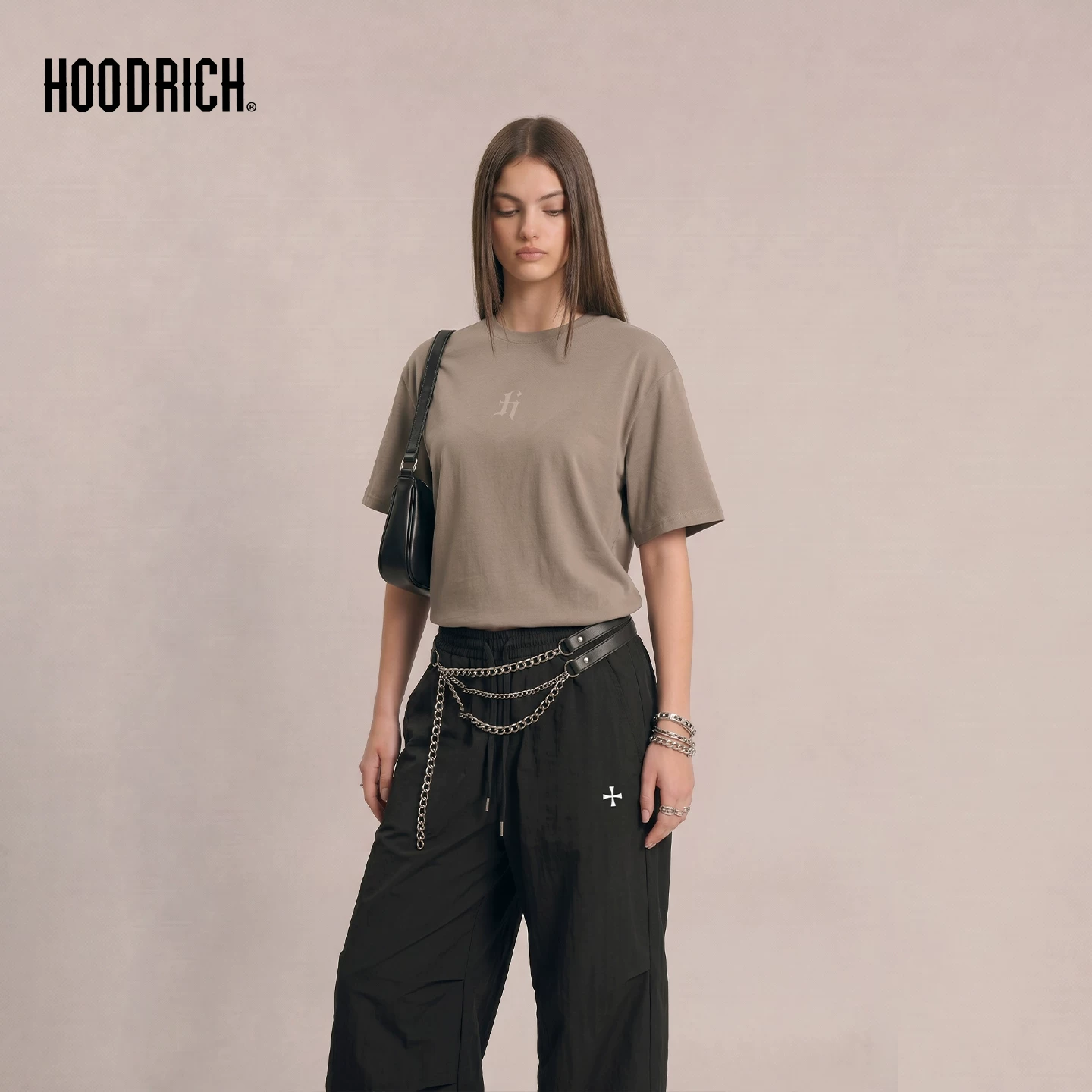 HOODRICH Летняя трендовая футболка для мужчин и женщин, оверсайз, с коротким рукавом