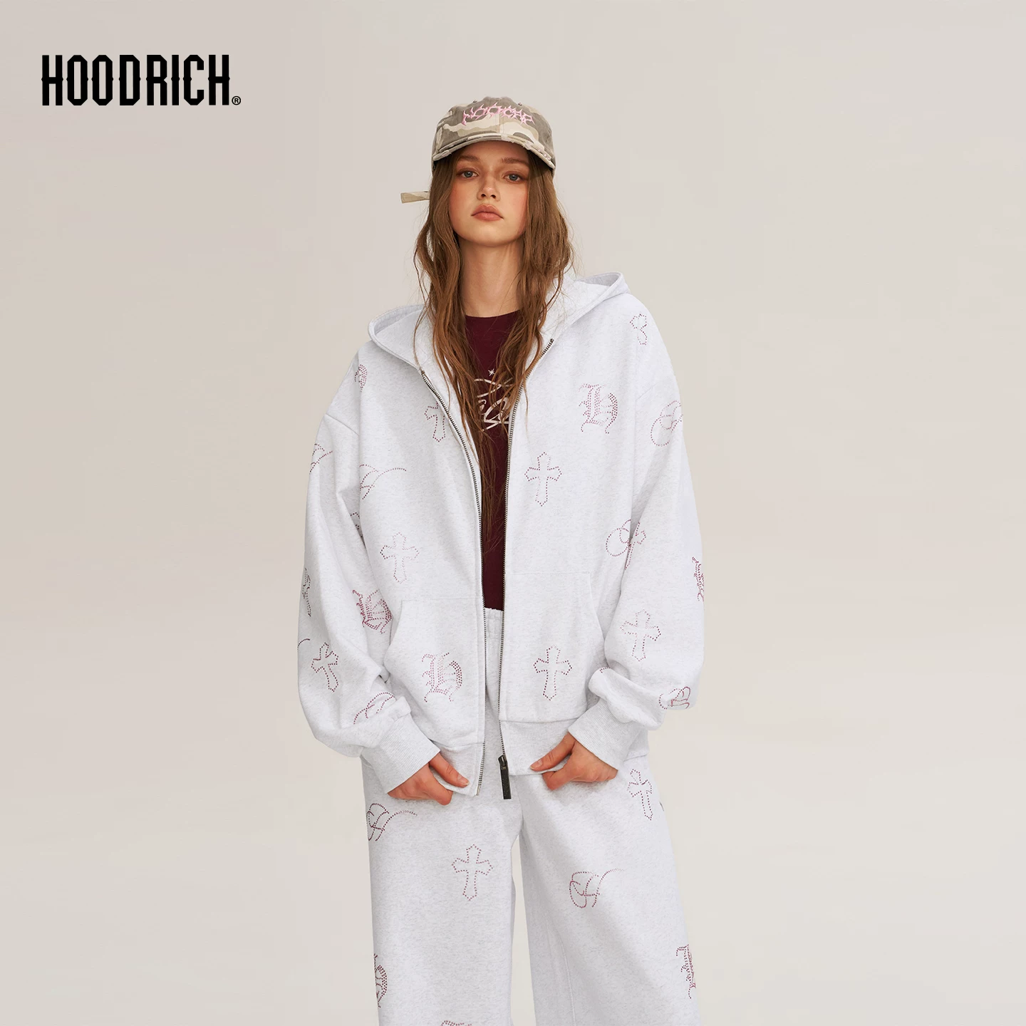 Спортивная кардиганная кофта с капюшоном HOODRICH, куртка оверсайз