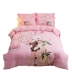 mét 1.8m bông denim giường bông vải quilt cô gái trẻ em chà nhám ins trái tim cô gái công chúa Bộ đồ giường gió - Bộ đồ giường trẻ em 	ga giường màu hồng cho bé gái	 Bộ đồ giường trẻ em