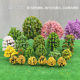 Miniature Handmade Plastic Tree Set 3- 18cm Mixed Multi-Color Set Small Trees for Sand Table Decoration