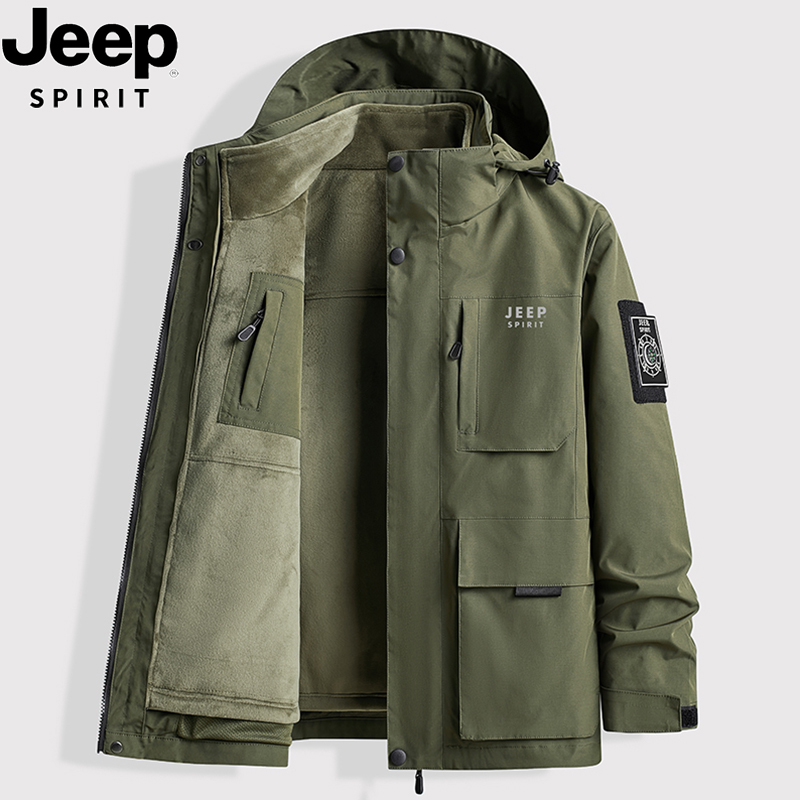 Jeep Three-In-One Jacket for Men 2026 Autumn and Winter New Outdoor Windproof Detachable Loose Casual Jacket Jeep Three-In-One Jacket for Men 2026 Autumn and Winter New Outdoor Windproof Detachable Loose Casual Jacket