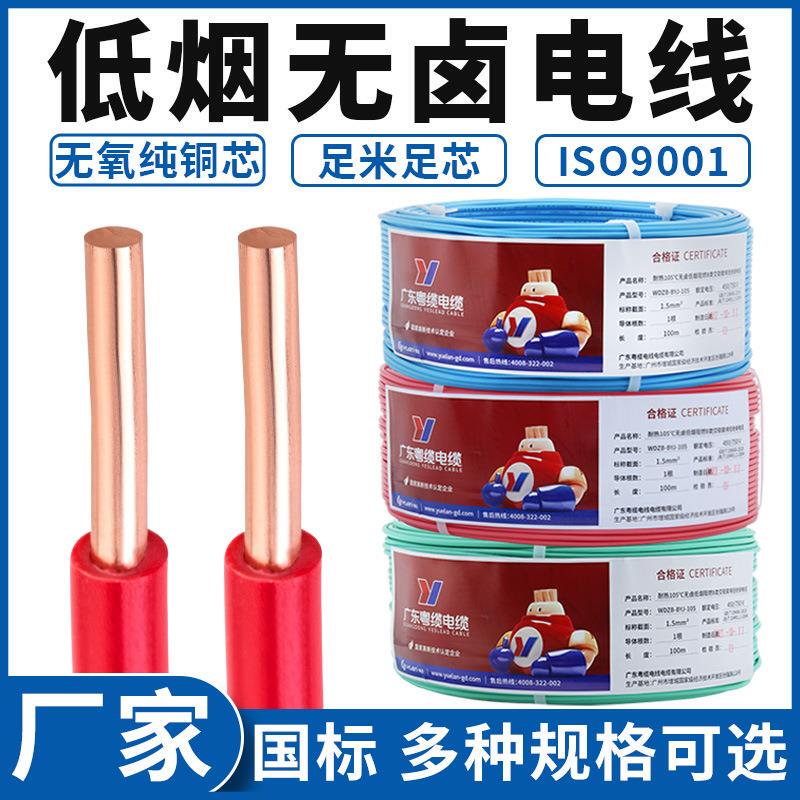 Guangdong Low-Smoke Halogen-Free Flame-Retardant Electrical Wire Wdzb-Byj1.5/2.5/4/6 Square Meters Heat-Resistant 105°C ° C Brand Cable