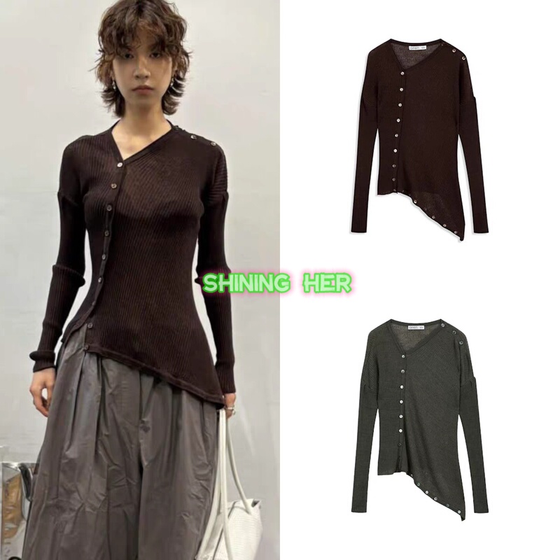 Small Quantity in Stock *Open Yy 26 Spring/Summer New Style Transformable Irregular Design Drape Knit Cardigan