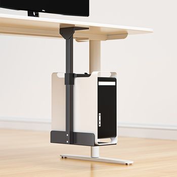 Suspended computer host bracket thickened steel plate office desk adjustable computer host case hanging host rack