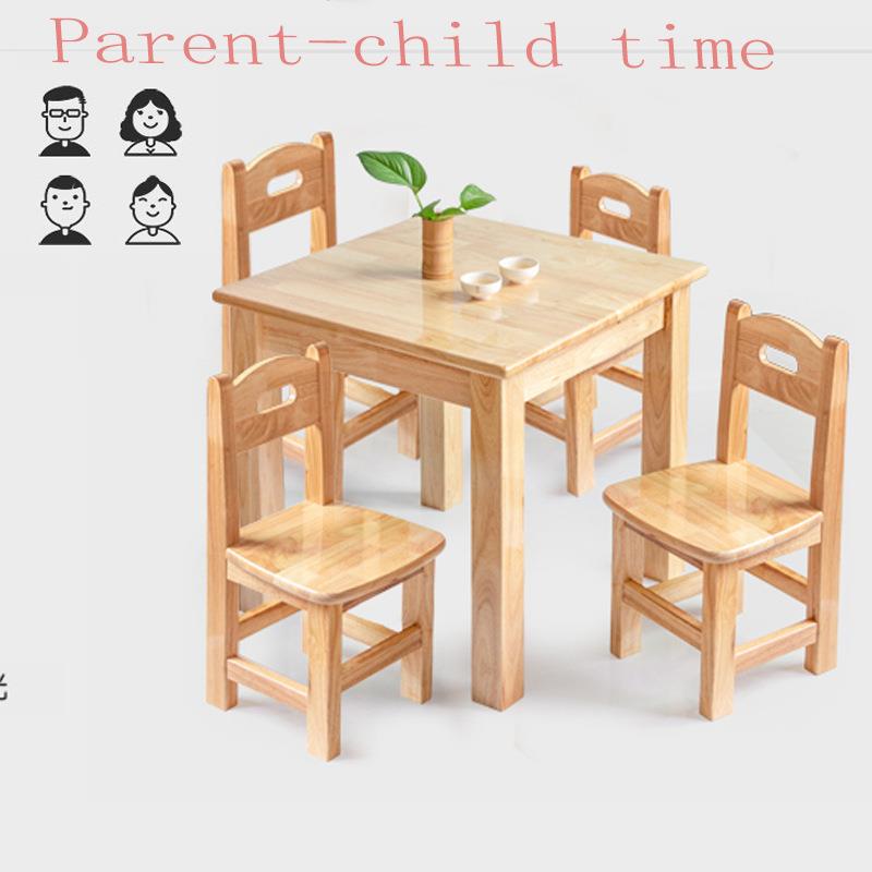 Factory direct sales children's tables and chairs kindergarten furniture nursery table solid wood square table handmade table small square table