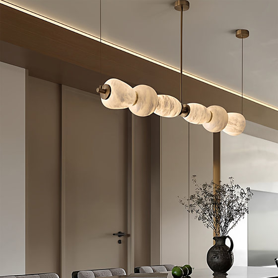 Light Luxury All-Copper Marble Dining Room Chandelier Designer Model Room Long Island Bar Study Lamp High-End Front Desk Lamp