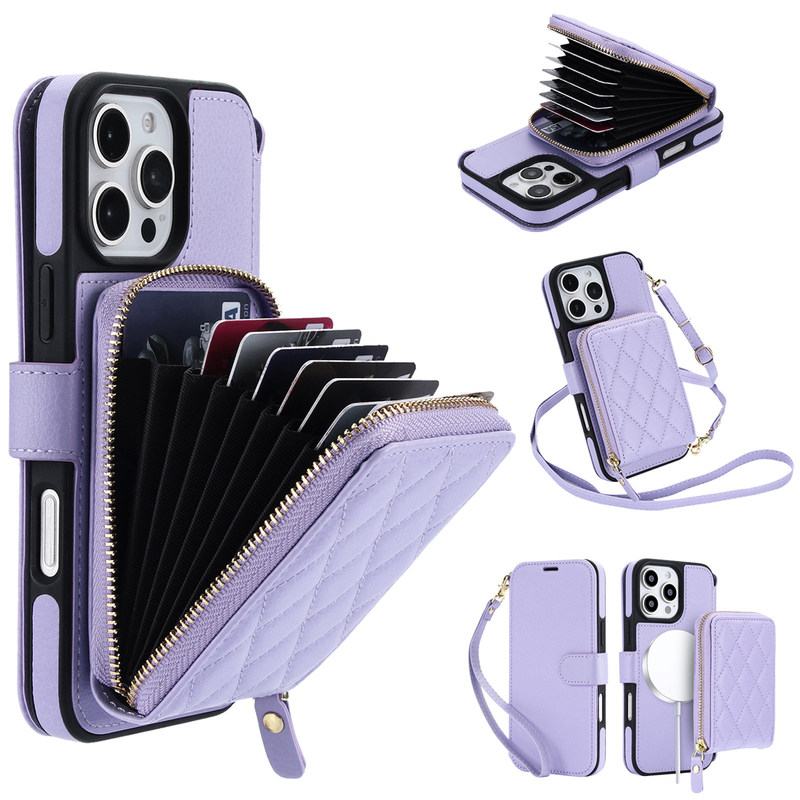 Two-In-One Accordion-Style Card Holder Case Suitable for Apple 18 Pro Max Phone Case, iPhone 17 Diamond Pattern Chanel Style, 16E Magnetic Wireless Charging, 15 Plus Flip Cover, Cowhide Leather, 14 Pro Crossbody, 13 Detachable Two-In-One Accordion-Style Card Holder Case Suitable for Apple 18 Pro Max Phone Case, iPhone 17 Diamond Pattern Chanel Style, 16E Magnetic Wireless Charging, 15 Plus Flip Cover, Cowhide Leather, 14 Pro Crossbody, 13 Detachable
