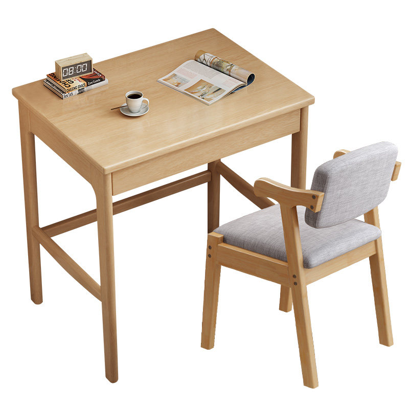 Children's study table, primary and secondary school student desk, solid wood writing desk and chair set, small apartment bedroom desk and chair home
