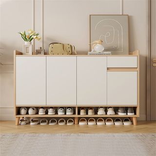 实木鞋柜家用门口室内入户2024新款爆款外楼P道玄关柜一体储物鞋