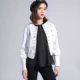 Xi Gedi Si Ti 2021 mùa thu mới của phụ nữ đích thực cổ tròn màu rắn áo khoác ngắn khóa ngọc trai áo khoác khóa kéo - Áo khoác ngắn