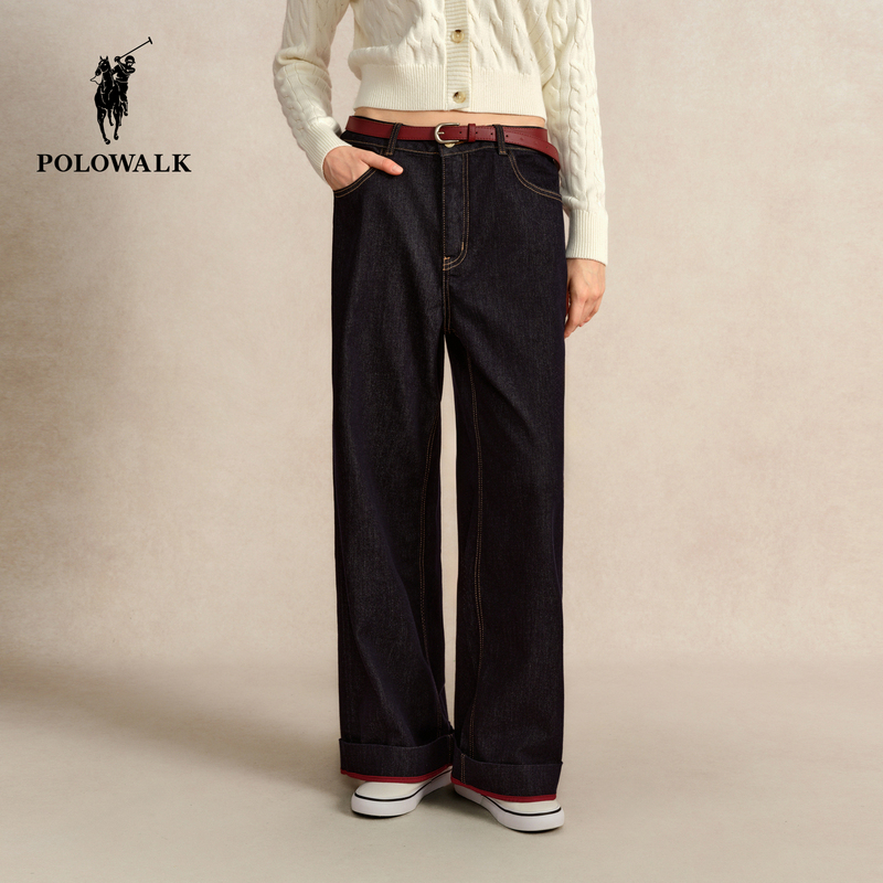 Polowalk Women's Clothing 2026 Autumn and Winter New Pants Women's Jeans Slim Fit Wide-Leg Pants Versatile Long Pants Polowalk Women's Clothing 2026 Autumn and Winter New Pants Women's Jeans Slim Fit Wide-Leg Pants Versatile Long Pants