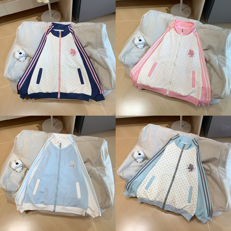 Cute Autumn Style Student Zip-Up Stand Collar Jacket with Star Embroidery, Long Sleeve, Versatile and Loose Fit