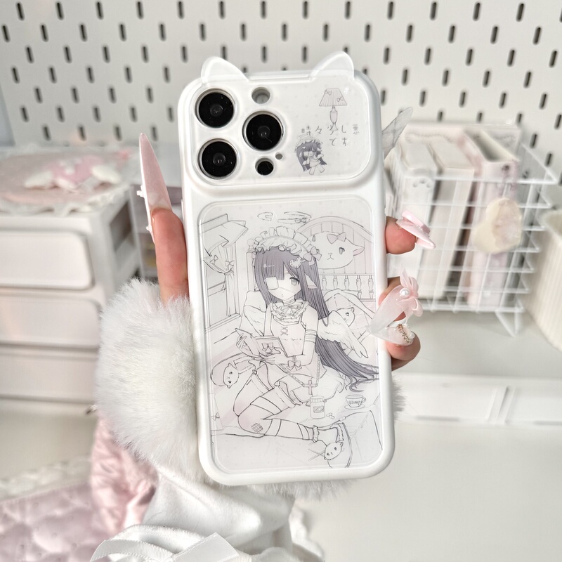 Little Diary Original Girl's Heartfelt Thoughts Fine Hole Glossy Phone Case 17Promax/16Pro/15