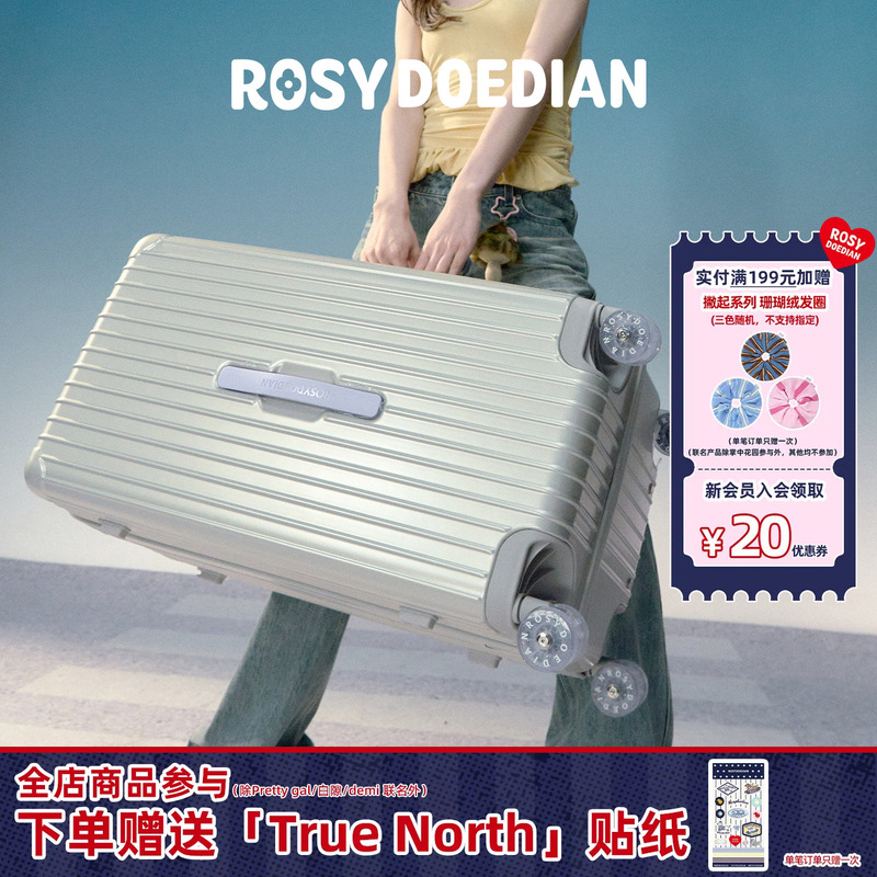 Rosydoedian Found an Organized Suitcase, Large-Capacity Luggage Trolley Case, Silver 20/24/ 26inch
