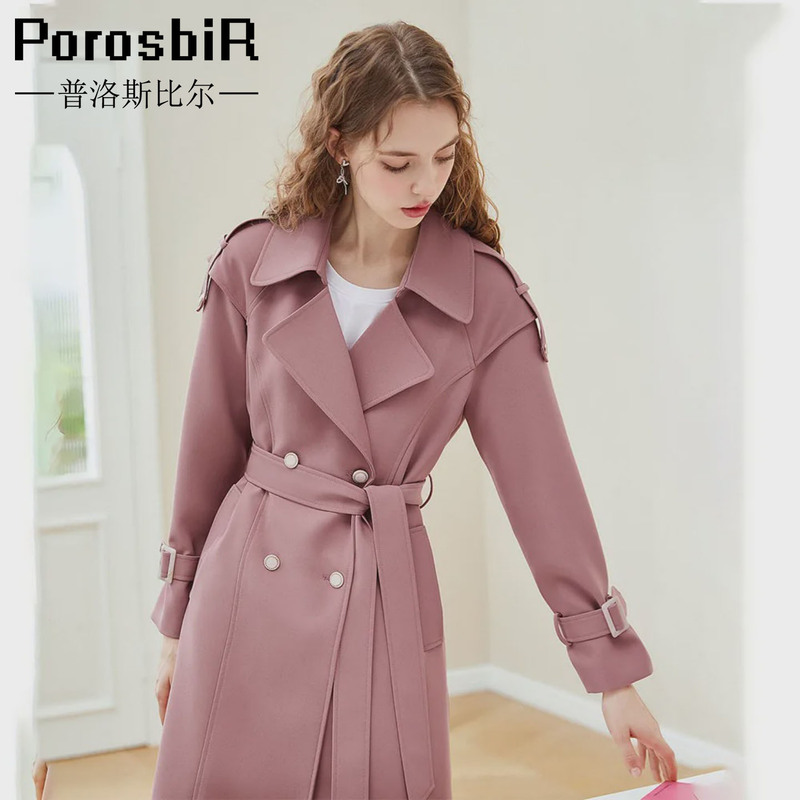 "Quiet Luxury Aesthetics" 2026 Spring and Autumn New Women's Slimming Hepburn Style Korean Chic Dopamine Trench Coat