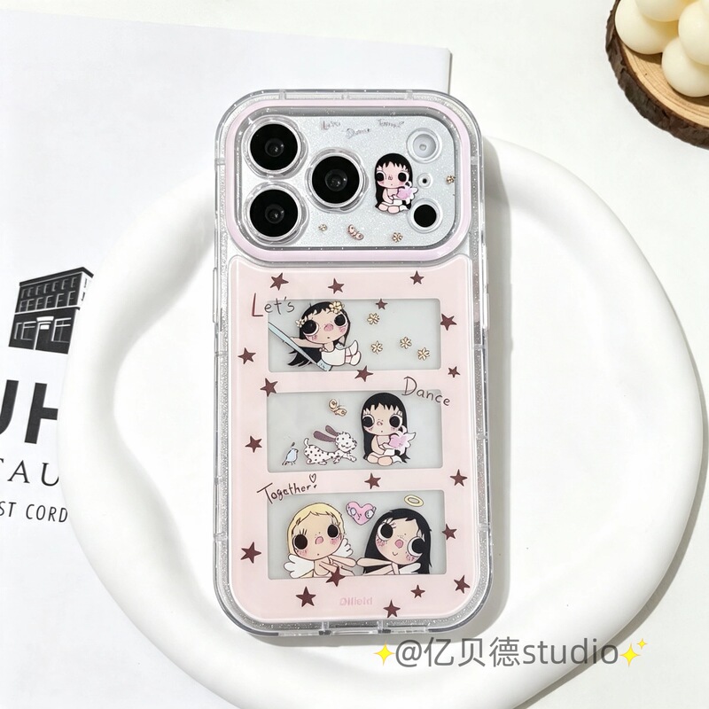 Ins Girly Style Hollow Star Angel Little Jade Spotted Dog Cartoon Illustration Suitable for Apple 17Promax Mobile Phone Case Iphone16Pro New Model 15Pro Women's Full-Coverage Protective Cover Ins Girly Style Hollow Star Angel Little Jade Spotted Dog Cartoon Illustration Suitable for Apple 17Promax Mobile Phone Case Iphone16Pro New Model 15Pro Women's Full-Coverage Protective Cover
