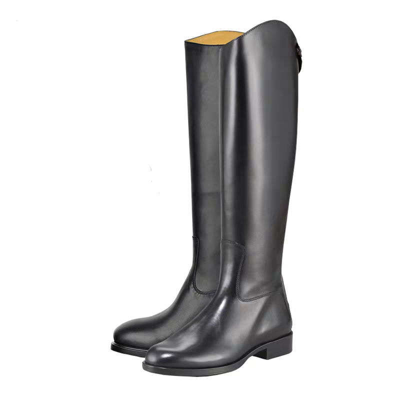 Equestrian Riding High-Quality First-Layer Cowhide Riding Boots, Unisex Long Boots, High-Top Equipment Boots, Training Genuine Leather Competition Boots