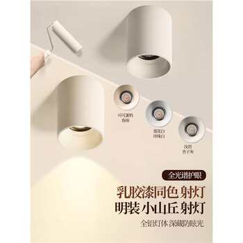 Feng xiaoguang anti-glare hill cocoa adjustable v0 downlight latex paint custard same color surface mounted spotlight cream 10 standards
