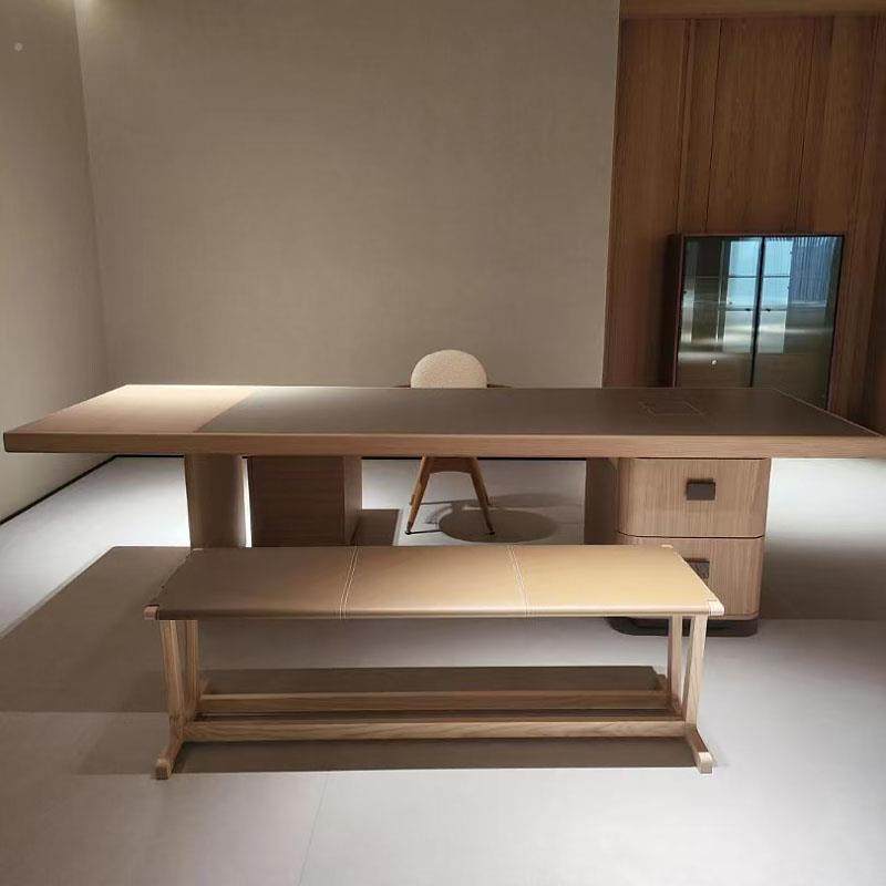 New Chinese-Style Solid Wood Tea Table and Chair Set, Modern Minimalist Tea Table, Office and Home Tea Table, Zen-Style Tea Room Tea Table