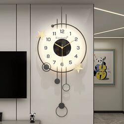 German Light Luxury Modern Minimalist Style Living Room Wall Clock 2026 New Model Clock Creative Punch-Free Wall-Mounted Clock for Dining Room