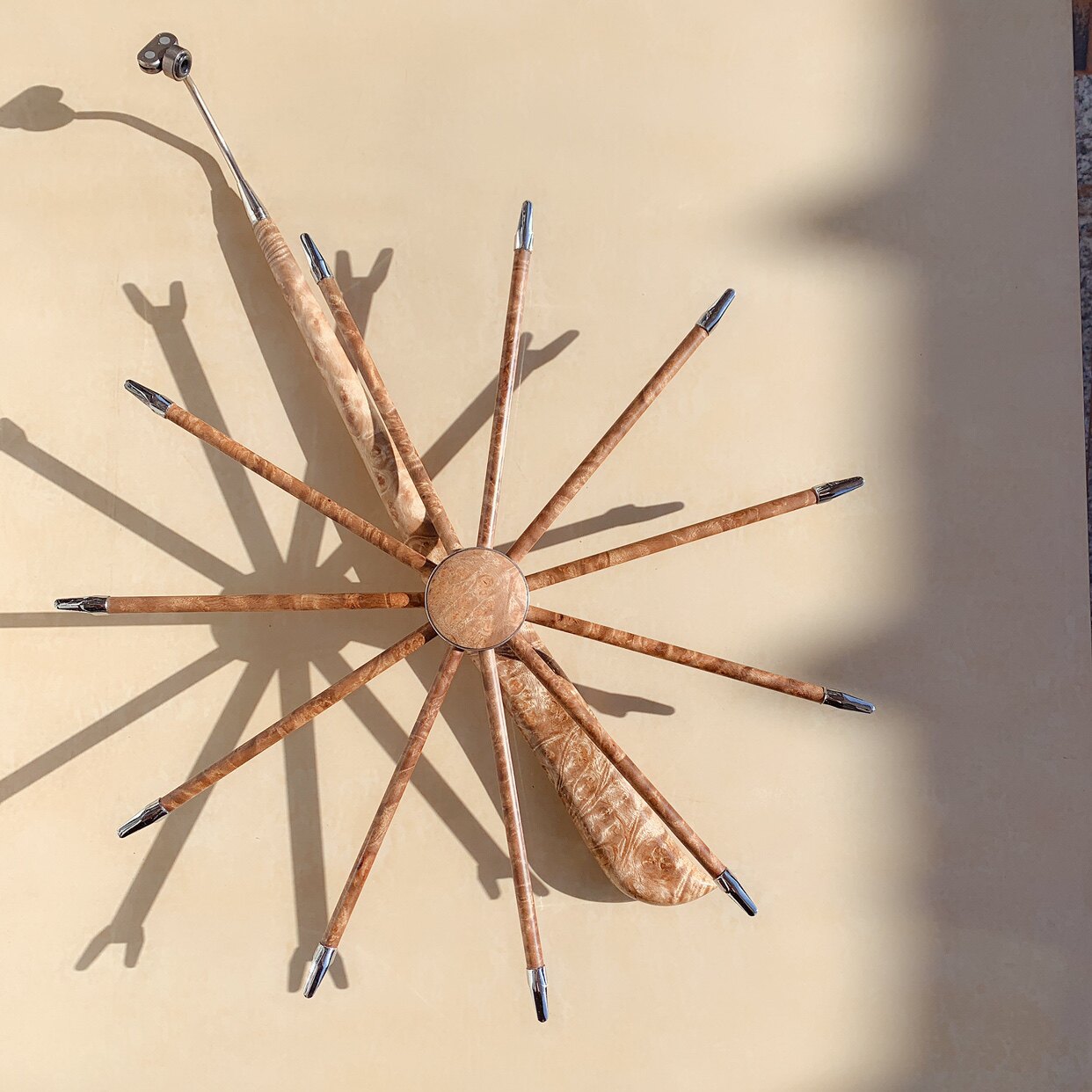 Wooden pole embedded carbon pole golden camphor solid wood professional high-end detachable Kaihua eagle wheel