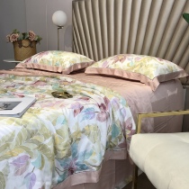 High end imports 100 bifacial sky silk summer cool quilted by four sets of double and thin quilt ice silk air conditioning by machine washable