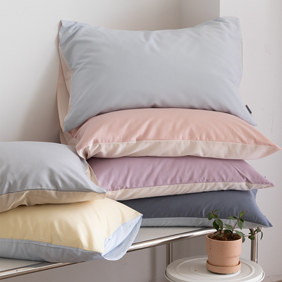 Solid color Tencel cotton single-person pillowcase, single set, spring and summer cool pillow core set, pair for 2 home use, 48x74