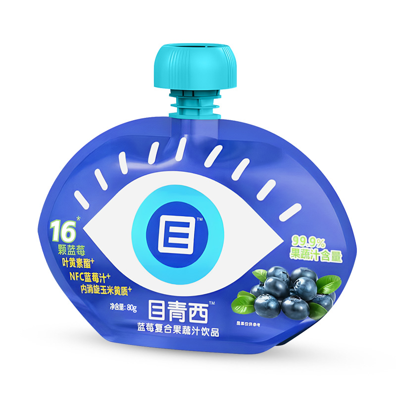 目青西叶黄素酯蓝莓汁儿童学生果汁饮料80g*4袋营养复合果蔬汁