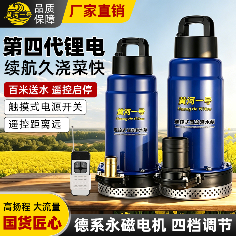 Brand New Fourth-Generation Four-Speed Pressure-Regulating Permanent Magnet Variable Frequency All-Copper Motor 12V Wireless Remote Control Lithium Battery Water Pump with High Lift