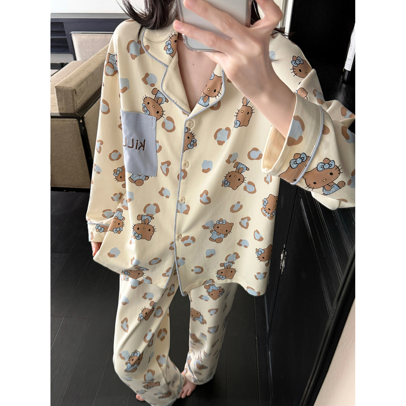 Women's Pajamas, Spring and Autum Pure Cotton Long-Sleeved Cardigan That Can Be Worn Outside, 2026 New Summer Short-Sleeved High-End Home Wear Women's Pajamas, Spring and Autum Pure Cotton Long-Sleeved Cardigan That Can Be Worn Outside, 2026 New Summer Short-Sleeved High-End Home Wear