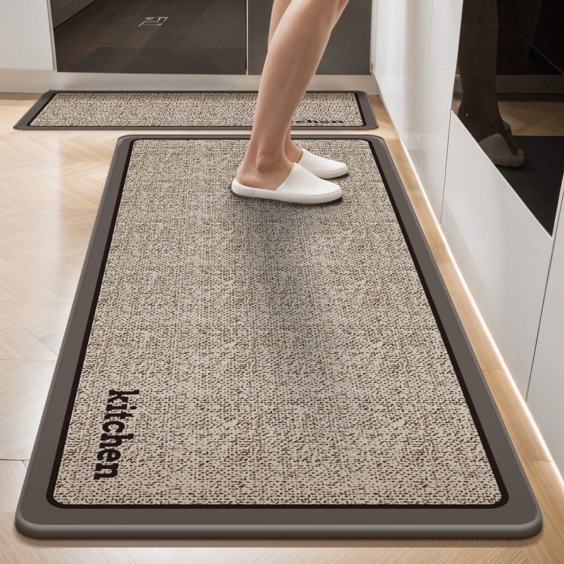 Kitchen floor mats are non-slip and oil-proof, wipeable and wash-free carpets, waterproof D-specific 2025 new water-absorbent and dirt-resistant foot mats